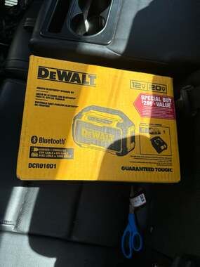 DEWALT DCR010D1 12V/20V MAX Jobsite Bluetooth Speaker Kit with 2.0Ah Battery and